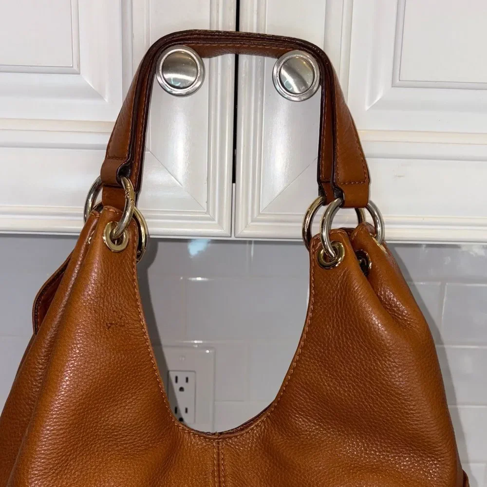 Michael Kors Bag Purse Handbag Leather Layton Pebbled Hobo Shoulder Pocketbook